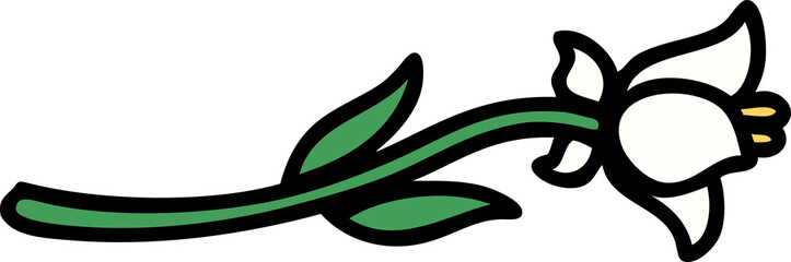 Fototapeta premium tattoo in traditional style of a lily