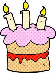 cartoon doodle birthday cake