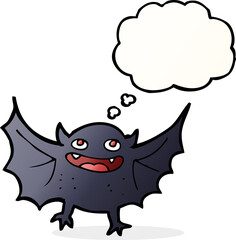 cartoon vampire bat with thought bubble