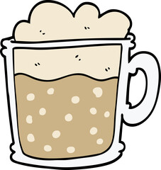 cartoon doodle foamy latte