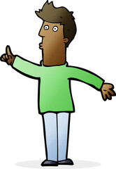 cartoon man advising caution