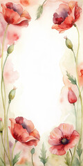 background with spring  poppies and space for text