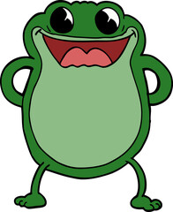 cartoon doodle frog