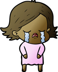 cartoon girl crying