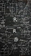 Echoing the Essence of Science: A Chalkboard With The LR Equation & Related Mathematical Concepts