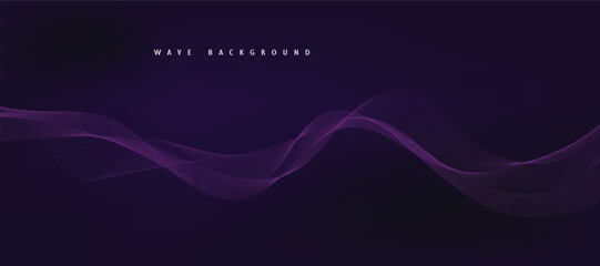 Purple background with flowing wave lines. Futuristic technology concept. Vector illustration

