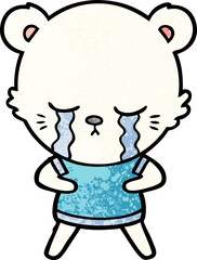 sad little polar bear cartoon