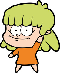cartoon girl smiling