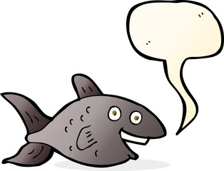 cartoon fish with speech bubble