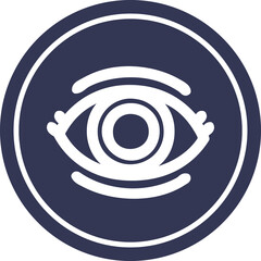 staring eye circular icon symbol