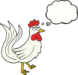 freehand drawn thought bubble cartoon cock