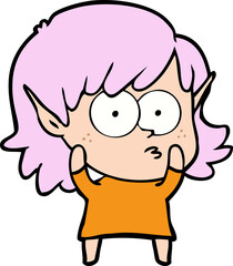 cartoon elf girl staring