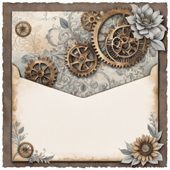 Fototapeta na wymiar One love letter and envelope, romantic Victorian