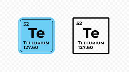 Tellurium, chemical element of the periodic table vector design