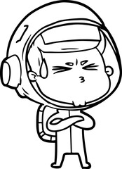 cartoon stressed astronaut