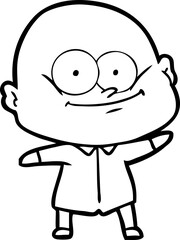 cartoon bald man staring