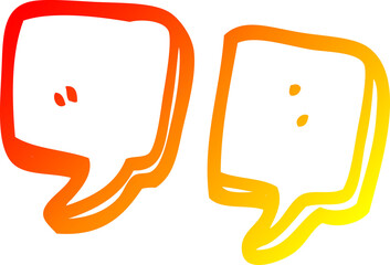 warm gradient line drawing of a cartoon quotation marks