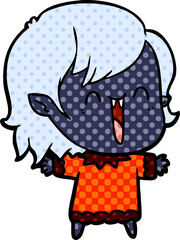 cute cartoon happy vampire girl