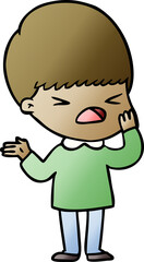 cartoon stressed man