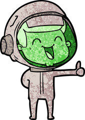 happy cartoon astronaut