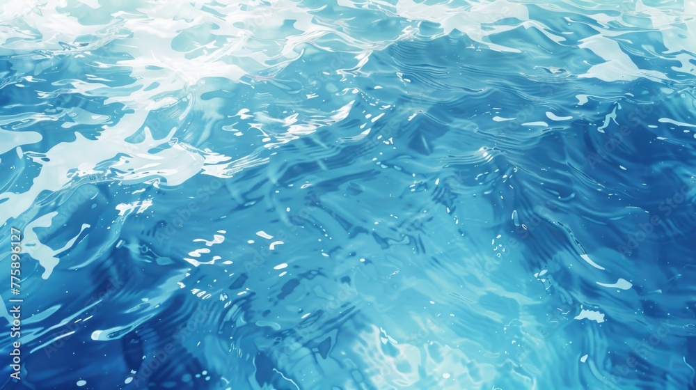 Poster close-up view of water waves, ideal for nature backgrounds or relaxation concepts