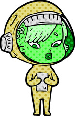 cartoon astronaut woman