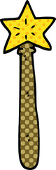 comic book style cartoon magician wand