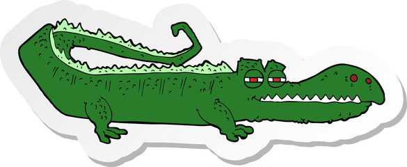 sticker of a cartoon crocodile