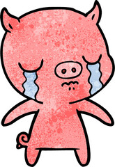 cartoon pig crying