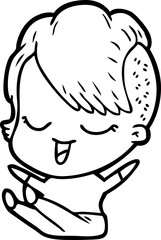 happy cartoon girl