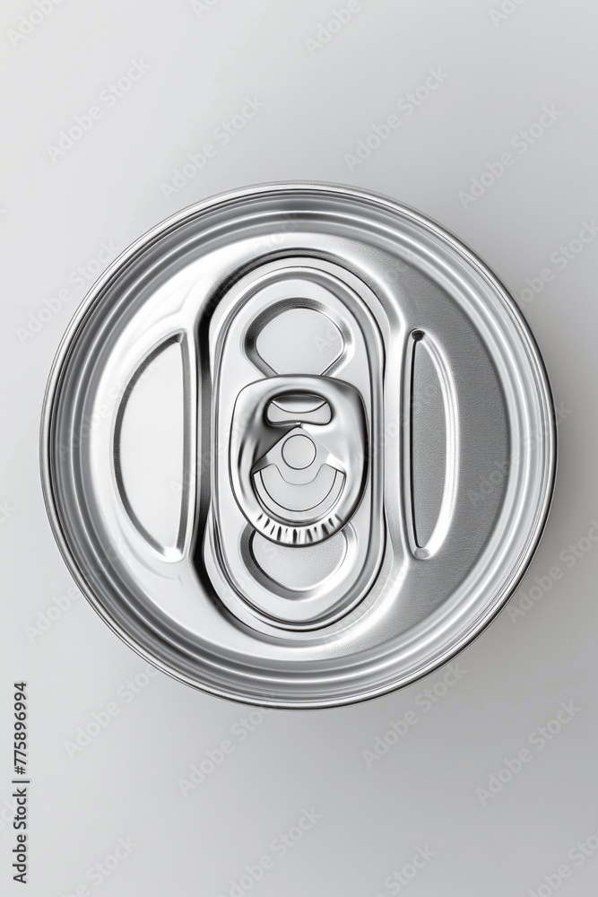 Poster close up of a refreshing can of soda, perfect for beverage ads