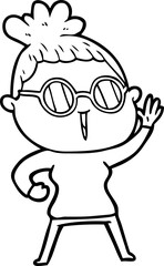 cartoon woman wearing spectacles