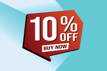 10% ten percent off buy now poster banner graphic design icon logo sign symbol social media website coupon

