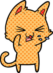 cartoon cat hissing