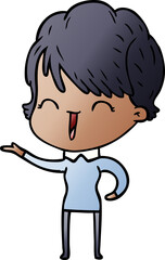 cartoon laughing woman