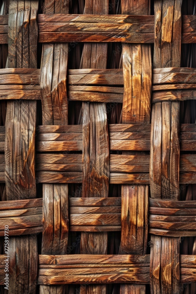 Aufkleber A detailed close-up view of a woven basket, perfect for adding a natural touch to your design projects