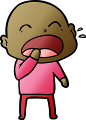cartoon shouting bald man