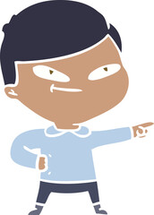 flat color style cartoon pointing man