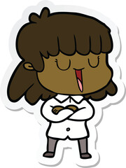 sticker of a cartoon woman