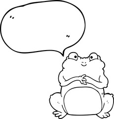 freehand drawn speech bubble cartoon funny frog