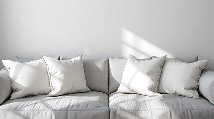 white pillows on a gray sofa background decoration