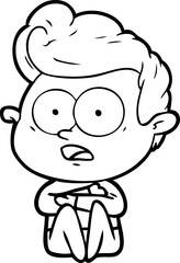 cartoon staring man