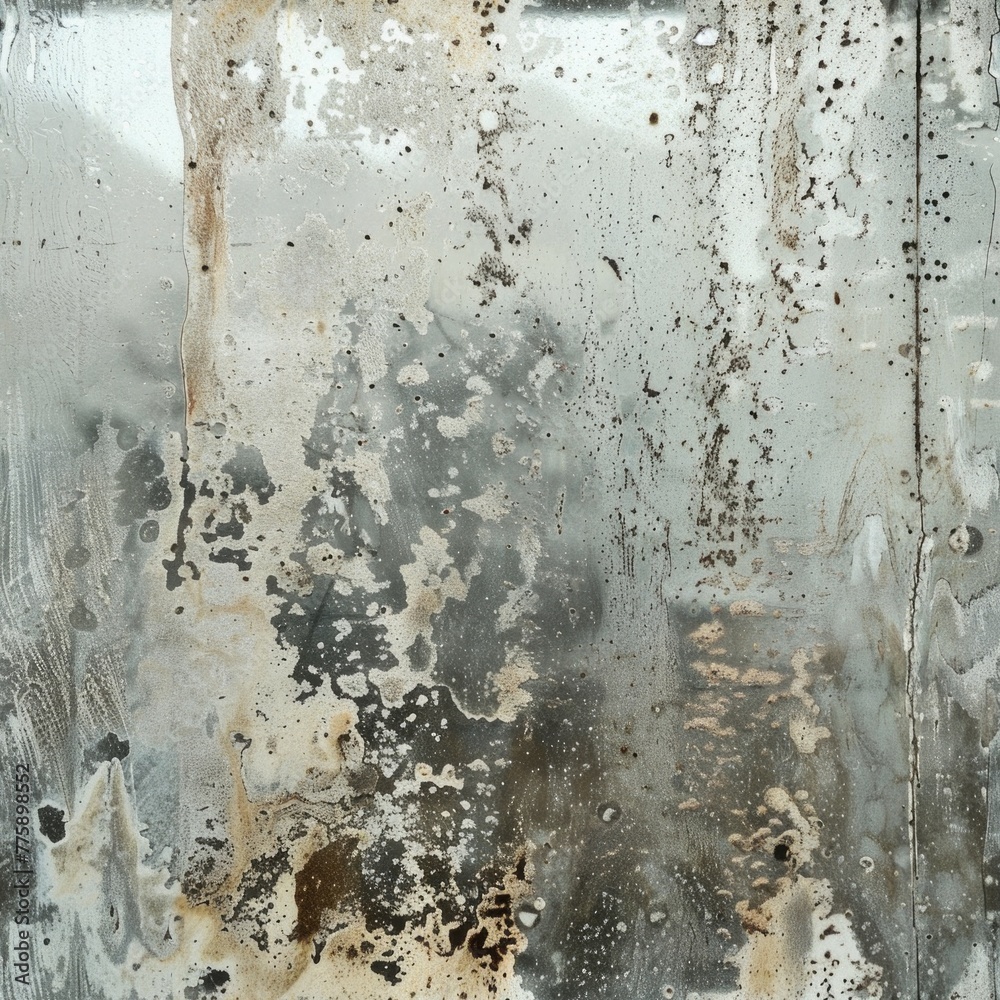 Poster Close up of a dirty window with water droplets. Suitable for various concepts and backgrounds