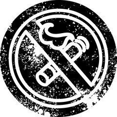 no smoking distressed icon symbol