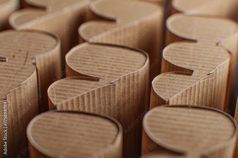 Aufkleber Close-up view of multiple cardboard boxes. Ideal for packaging and storage concepts
