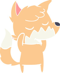 friendly flat color style cartoon fox