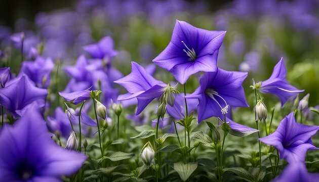 Platycodon grandiflorus - Chinese Balloon Flower - very decorative blue and violet bellflower. The plant is perennial and blooms for a very long period.
