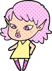 pretty cartoon elf girl