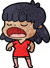 cartoon woman talking loudly