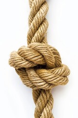 Rope tied on a white background. generative ai